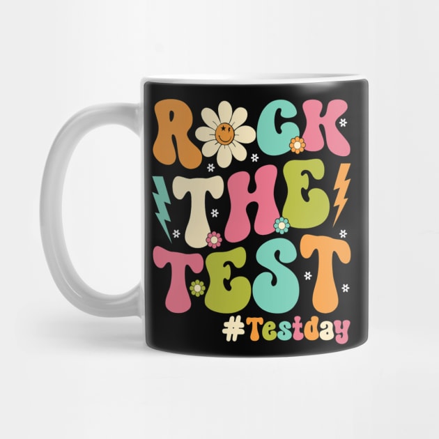 Groovy Rock The Test Motivational Retro Teachers Testing Day by Winter Magical Forest